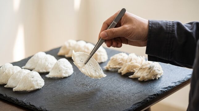 Hand sorting edible swiftlet nests for quality grading