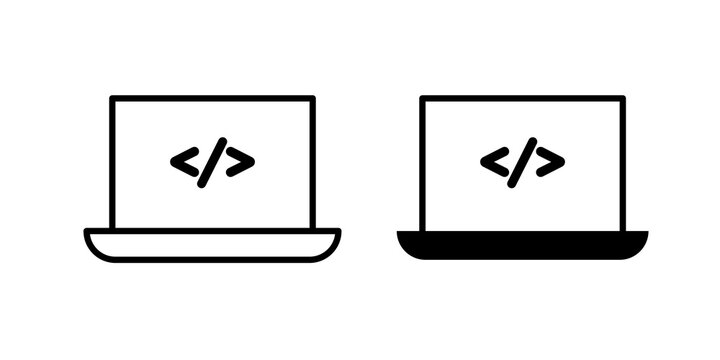 Display code icon vector elements kit