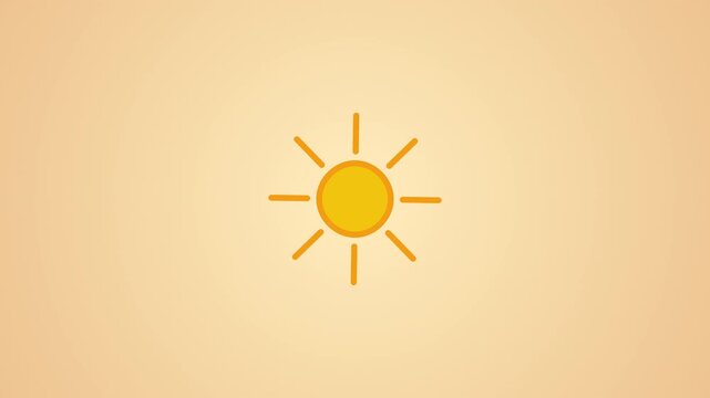 Stylized sun icon against a soft gradient background, symbolizing warmth and daylight.