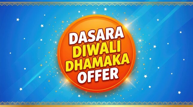 Diwali dasara dhamaka offer banner with festive discount promotion graphic design festival discount promotion shopping celebration seasonal marketing advertisement