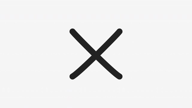 Simple X mark symbol on plain background, graphic element for rejection or error.