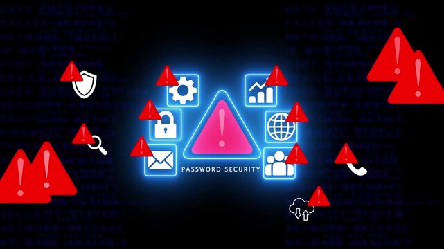 Password security concept with blue shield and key symbol on dark blue digital background with cybersecurity
