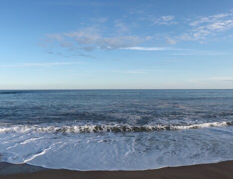 Seescape of ocean with blue sky