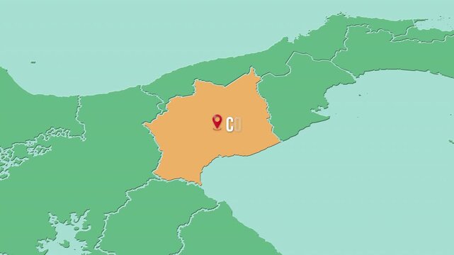 Mapa de Panam&aacute; con divisi&oacute;n pol&iacute;tica resaltando la provincia de Cocl&eacute;
