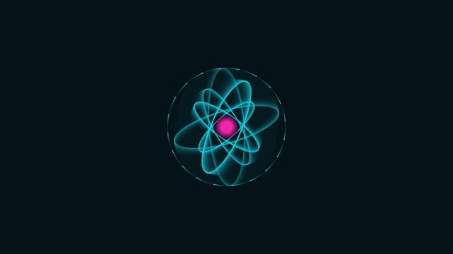 atom on black background