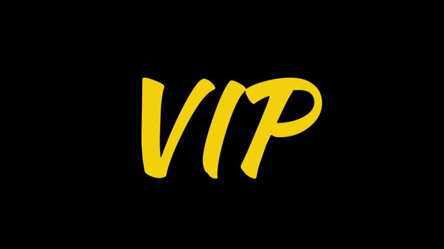 Motion graphics of beautiful colored text with the word VIP. Digital animation.