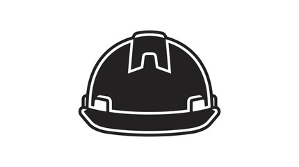 Fototapeta premium Hard hat construction safety helmet line drawing icon.