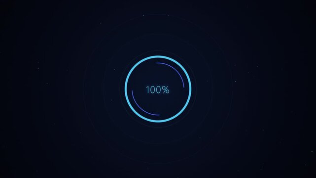 Circular progress indicator with 99 percent loading on a dark background