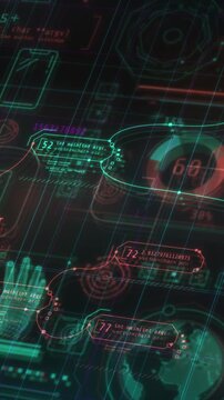 Artificial intelligence graphics display on futuristic panel