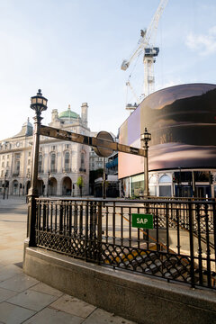 Piccadilly Circus Underground entrance in London, United Kingdom