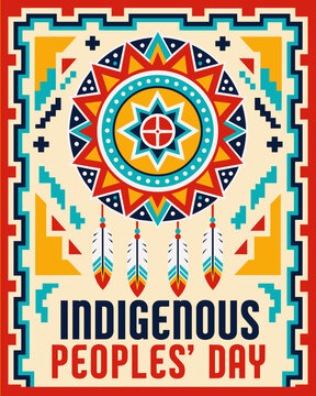 Indigenous Peoples&rsquo; Day Geometric Sun Symbol Poster