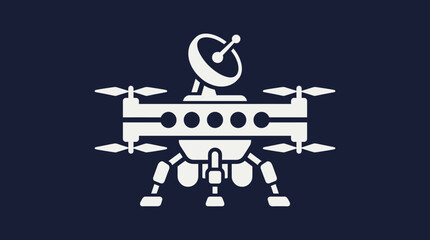 Futuristic lunar rover drone silhouette with satellite dish antenna © Bebek_sport