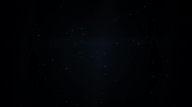 Dark night sky filled with stars and constellation outlines in abstract pattern