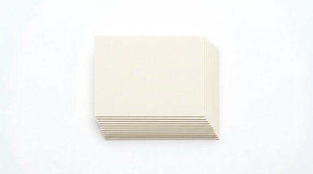 Stack of blank rectangular paper cards