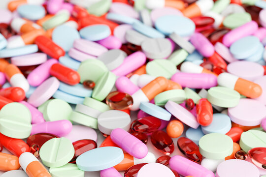 Large assortment of colorful pills and capsules