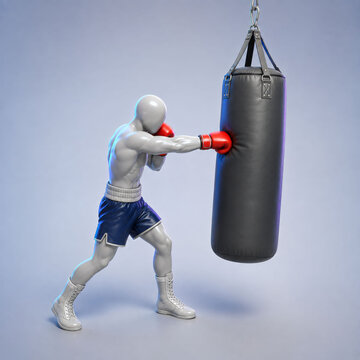 Boxer Punching Heavy Bag &ndash; Strength, Endurance and Training Motivation