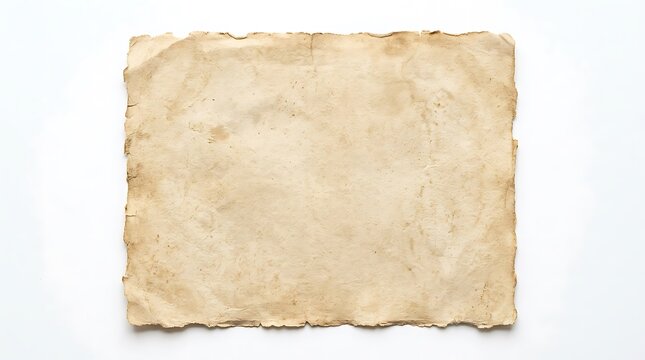 Old vintage paper sheet with rough torn edges