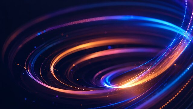Abstract swirling light trails creating dynamic energy vortex motion graphics background