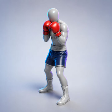 Boxer in Guard Stance &ndash; Focus, Protection and Strength Advertising Concept