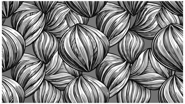 Seamless Abstract Feather Leaf Botanical Pattern Vector Background