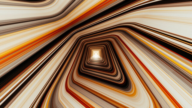 Abstract Orange Speed Tunnel with Flowing Motion Lines