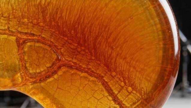 Copal Semi-Precious Resin Polished Texture Macro Close-Up, Natural Material Background Pattern