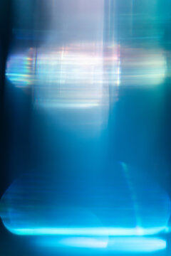 Abstract blue light streaks with futuristic motion blur
