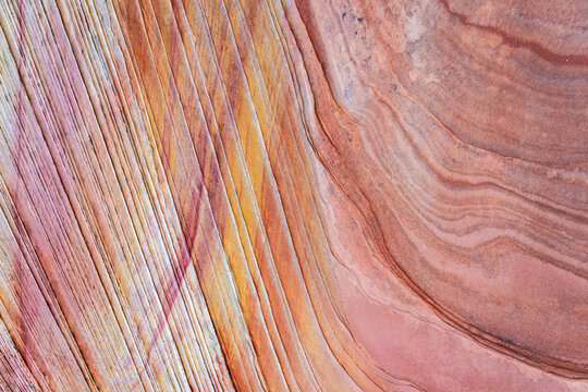 Colorful layered rock formations at the Southern Wave, Arizona