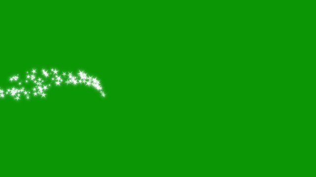 4k Magic glitter sparkle line trail animated, Glowing light effect glitter loop star, White cartoon doodle sparkles glitter, Flat, vector, flat vector doodles, Particle glitter effect on green screen