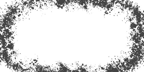 Obraz premium Dark textured frame with scattered specks on a white background during daylight