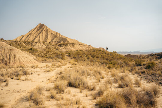 Eroded desert landscape in Bardenas Reales, Spain