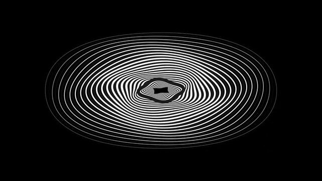 Hypnotic Monochromatic Concentric Ripple Optical Illusion VJ Loop