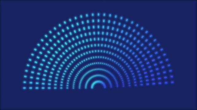 Minimalist Color Changing Concentric Semicircle Dot Grid Motion Graphic