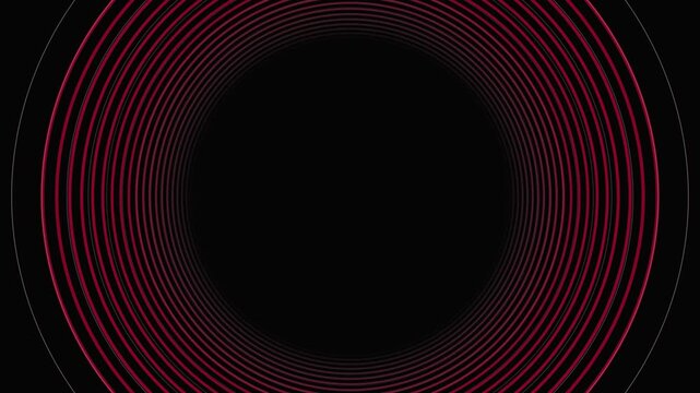 Minimalist Crimson Red Ring Tunnel Motion Graphic Background