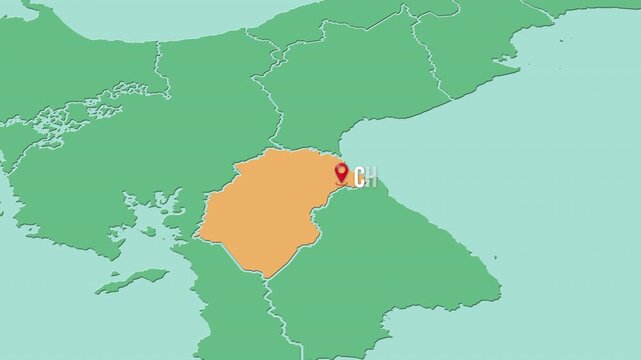 Mapa de Panam&aacute; con divisi&oacute;n pol&iacute;tica resaltando la provincia de Herrera con su capital Chitr&eacute;