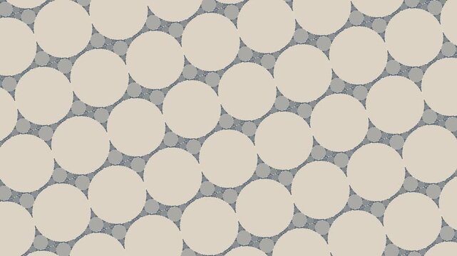 Circle Packing Geometric Pattern Drifting Diagonally, Seamless Loop 4K