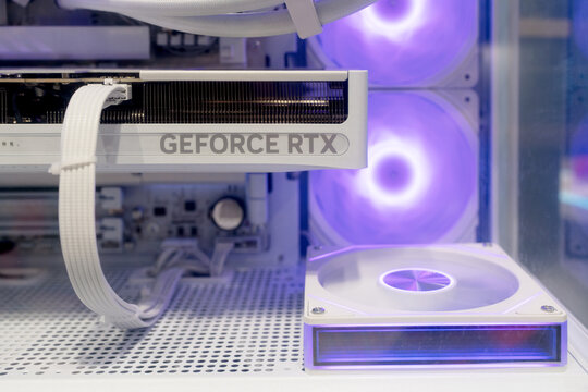 Close up system block for gaming computer GeForce brand of graphics processing unit designed by Nvidia. Gpu from the Nvidia brand Geforce GTX series. Minsk, Belarus - June 10, 2026