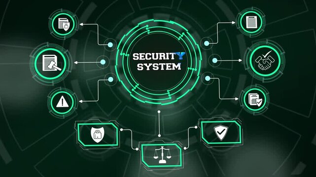 Managing enterprise network defense protocols through a high-tech HUD Security system layout