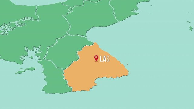 Mapa de Panam&aacute; con divisi&oacute;n pol&iacute;tica resaltando la provincia de Los Santos con su capital Las Tablas