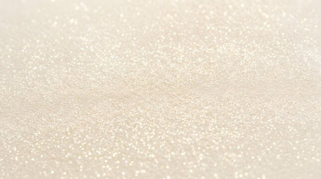 Ultra-close-up of fine pearlescent powder texture with soft golden shimmer for luxury cosmetics