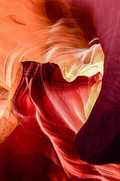 colorful and abstract heart in famous Antelope Canyon 