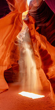 Spirit in Dramatic Sunbeam at Antelope Canyon
