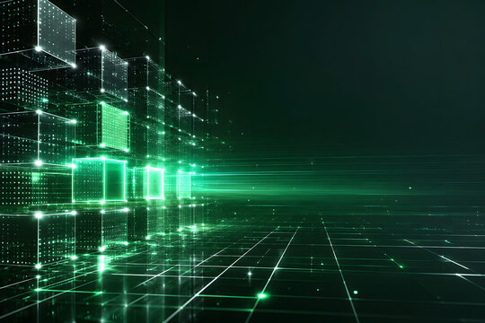 Futuristic Photonic Data Storage Lattice with Glowing Digital Cubes