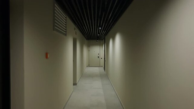 Automatic corridor lights turning on during movement in residential building
