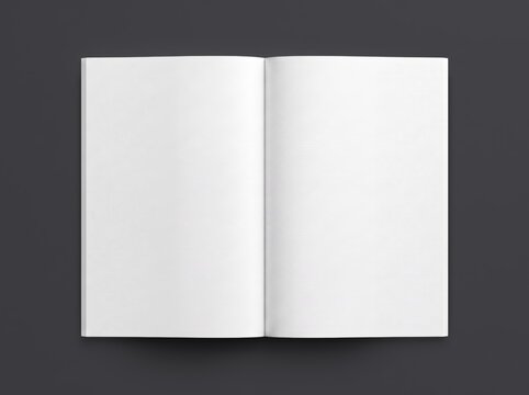 Opened magazine empty mock on a gray background