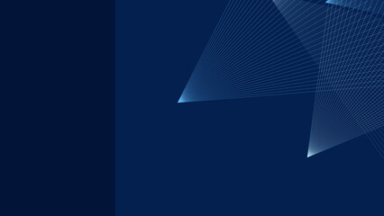 Obraz premium Abstract Blue Technology Lines Wave Background - Futuristic geometric glowing wave lines on deep blue gradient backdrop
