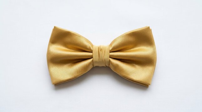 Gold silk bow tie