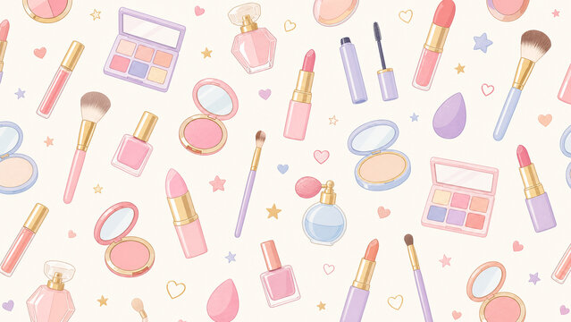 pattern with cosmetics