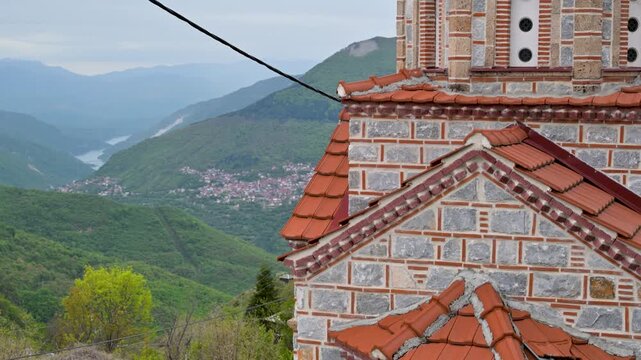 Orthodox church in the mountain village of Galicnik, North Macedonia
