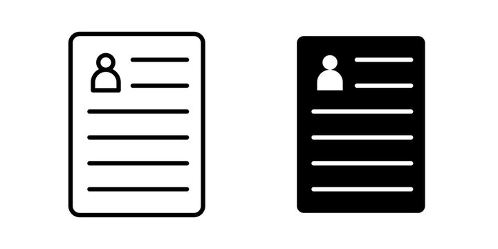 CV icon outline illustration set